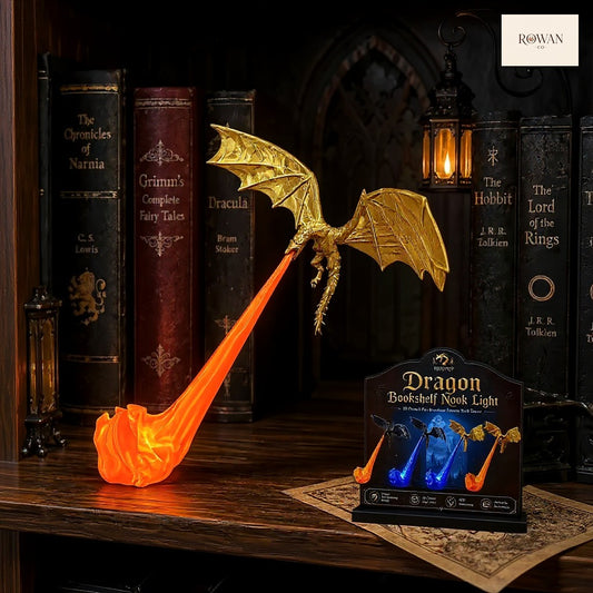Gold Fire-Breathing Dragon LED Sculpture
