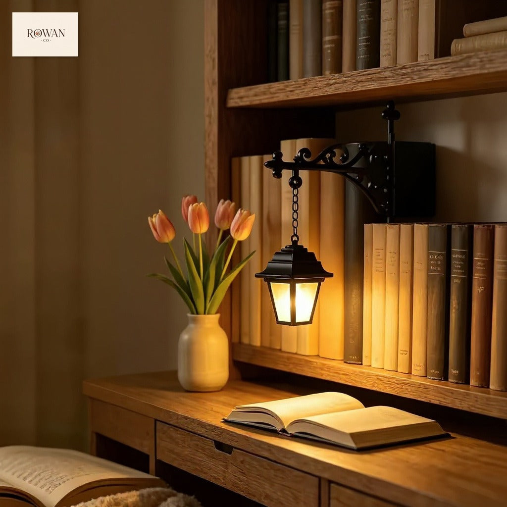 Vintage Hanging Bookshelf Lantern