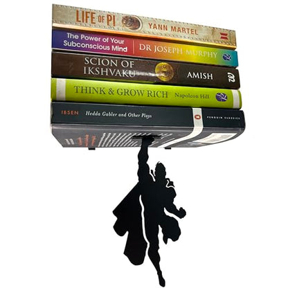 Vertical Hold superhero floating bookshelf catalog front view