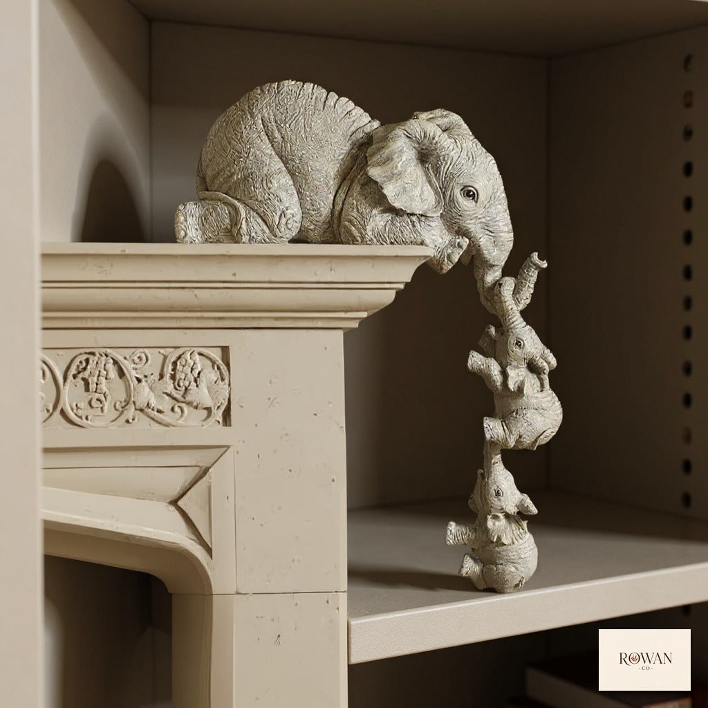 Hanging Elephant Family Shelf Sitter Set