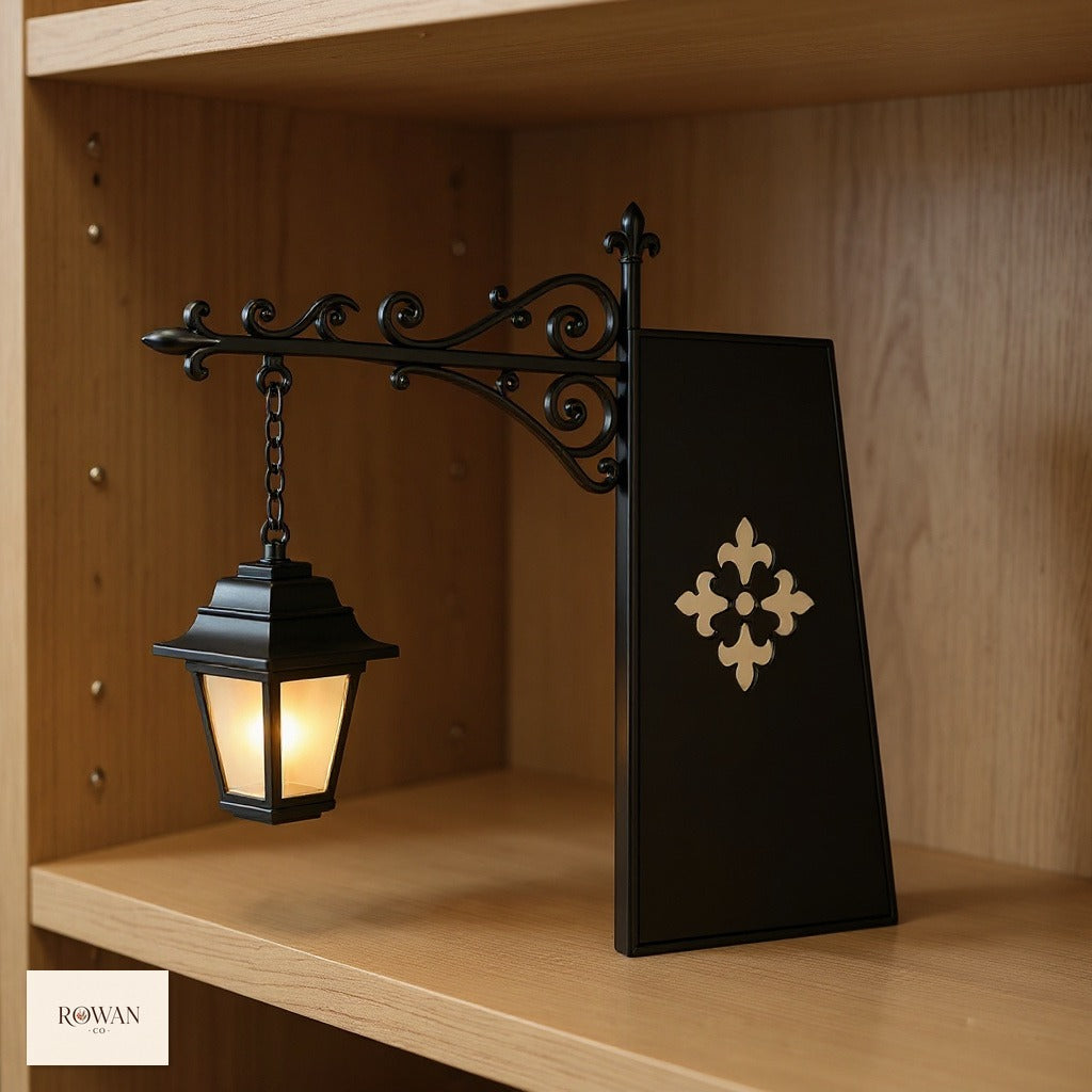 Vintage Hanging Bookshelf Lantern