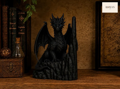 Black and Gold Dragon Guardian Bookends