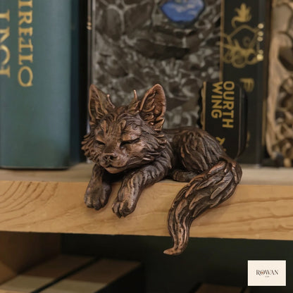 Sleeping Bronze Dragon Shelf Sitter