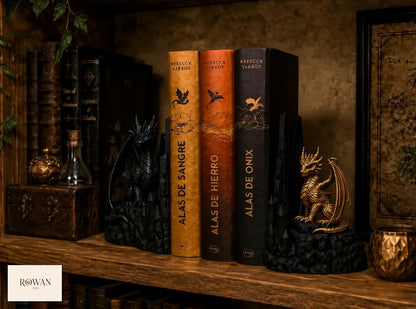 Black and Gold Dragon Guardian Bookends