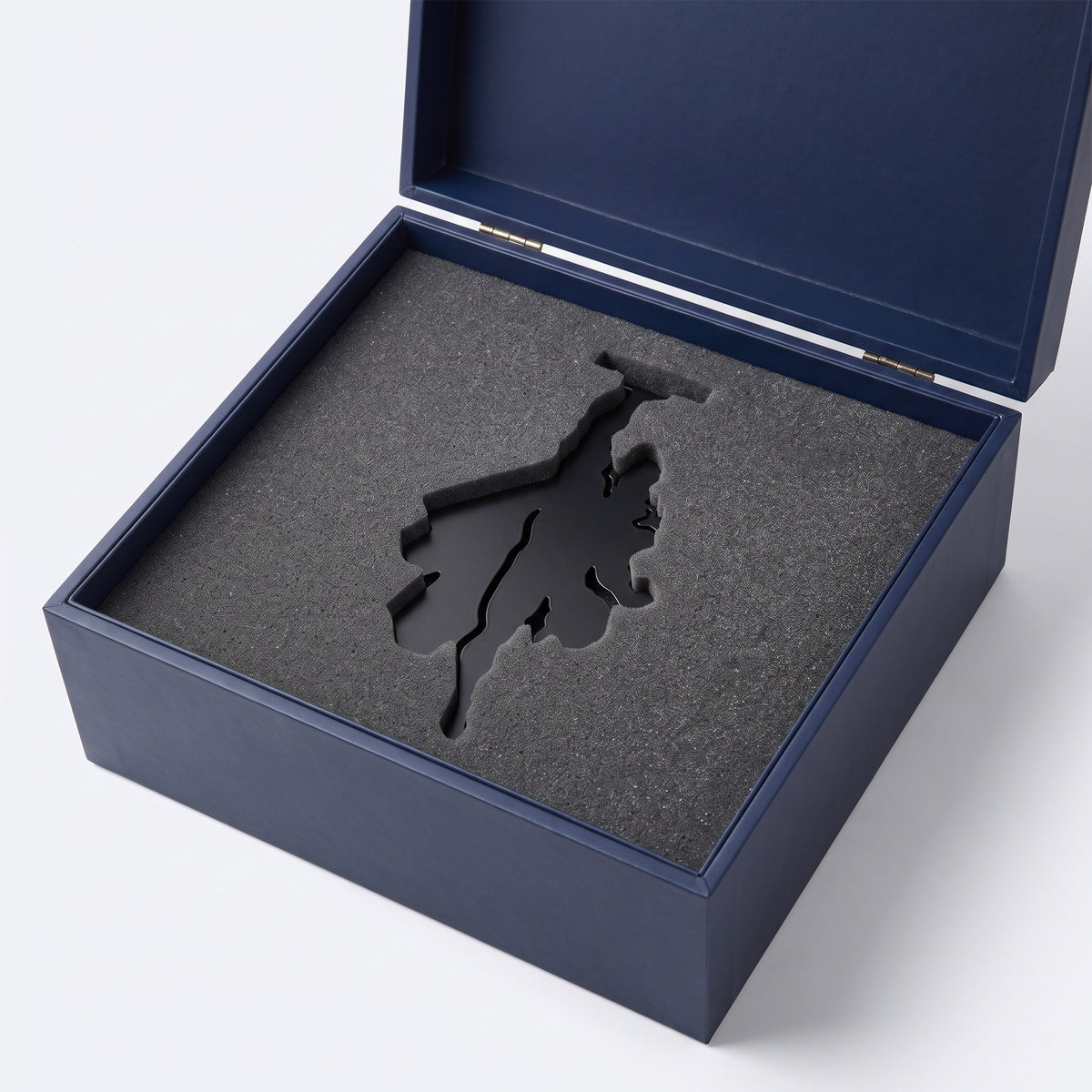 Vertical Hold superhero floating bookshelf gift packaging with custom foam insert