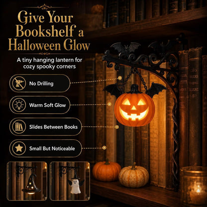 Witch Hat hanging bookshelf lantern Halloween family gallery